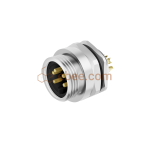 Mini Change 7/8" 5 Pin A Code Male Panel Mount Receptacle Rear Fastened Unshielded Solder Cup Straight PG11