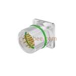M23 12 Pin E Male Signal Panel Mount Receptacle Flange Fastened Unshielded Crimp Straight