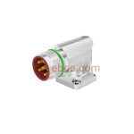 M23 6 Pin Male Power Panel Mount Receptacle Flange Fastened Unshielded Crimp Angled