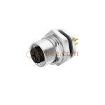 M12 5 Pin A Code Female Panel Mount Receptacle Front Fastened Solder Cup M16x1.5