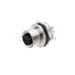 M12 4 Pin D Code Female Panel Mount Receptacle Rear Fastened Solder Cup M16x1.5