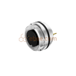M16 2 Pin Female Panel Mount Receptacle Front Fastened Unshielded PCB Type Straight