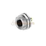 M9 4 Pin A Code Female Panel Mount Receptacle Front Fastened Unshielded Solder Cup Straight