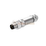 M8 3 Pin A Code Male Field Assembly Connector Shield Solder Cup Straight