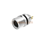 M8 4 Pin A Code Female Panel Mount Receptacle Rear Fastened Unshielded PCB Type Straight