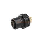 M12 4 Pin A Code Female Panel Mount Receptacle Front Fastened PCB Type Straight Plastic