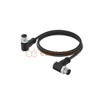 M12 4 Pin A Code Male to Male Double-ended Cable Unshielded Angled PVC