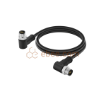 M12 5 Pin A Code Male to Male Double-ended Cable Shielded Angled PVC